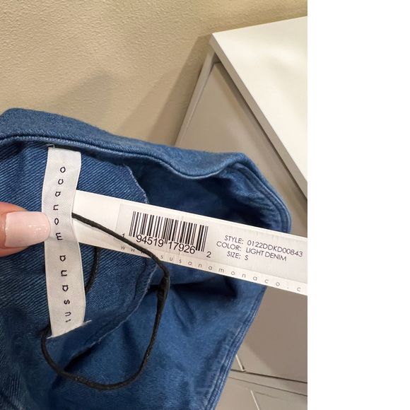 NEW Size S Susana Monaco Strapless Midi Dress in Light Denim REVOLVE MSRP $158 - Picture 8 of 9